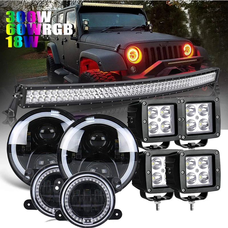 Для 2007 2017 Jeep Wrangler JK JKU горошек 50 дюймов изогнутый светильник для светодиодных ламп