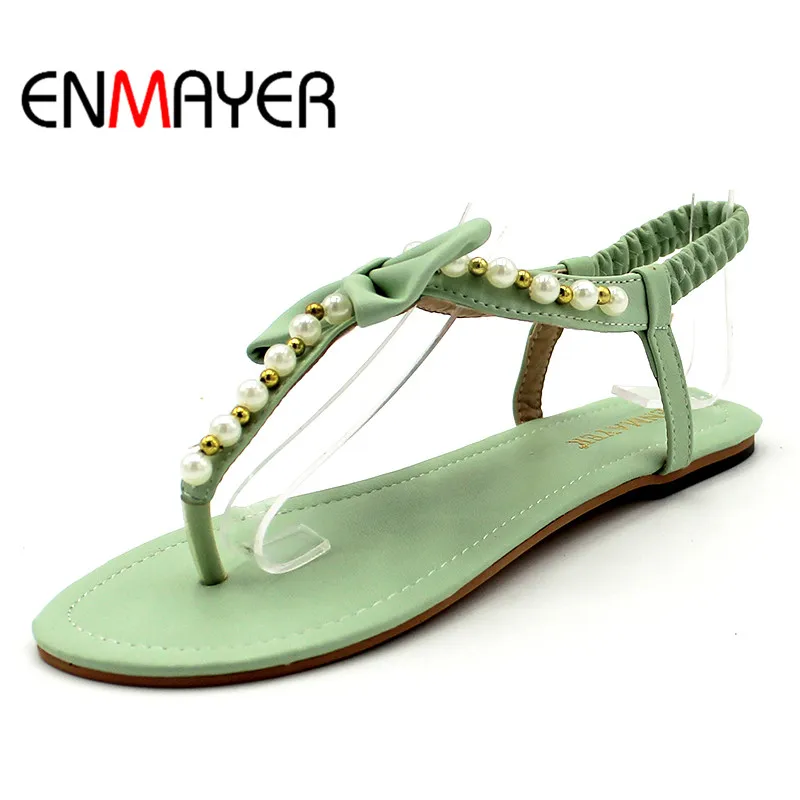 ENMAYER/Новое поступление летние пикантные красивые женские сандалии на плоской