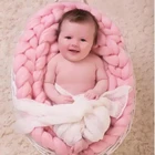 Новое вязаное шерстяное вязаное крючком детское одеяло реквизит для фотосъемки новорожденных крупное вязаное одеяло корзина наполнитель