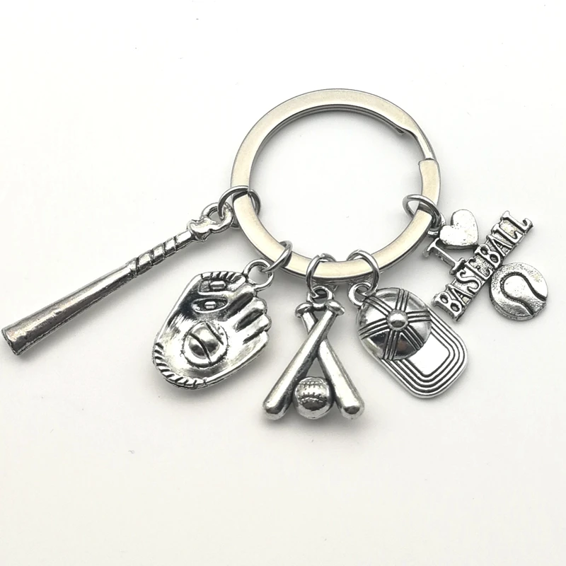 1 шт. я люблю брелок с бейсбольными атрибутами бейсбольные перчатки шляпа
