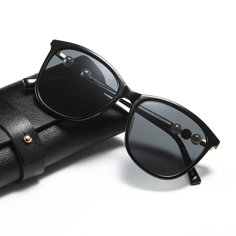 Роскошные поляризационные солнцезащитные очки с жемчужинами женские модные