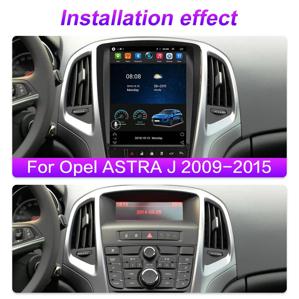 Магнитола для Opel Astra J Verano мультимедийный плеер на Android с вертикальным экраном DSP IPS