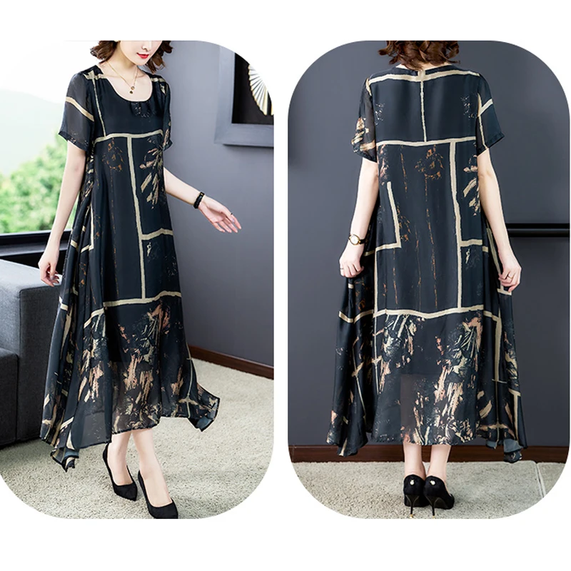 Вне сезона шелковое платье для женщин 2021 новые летние Стиль иностранных