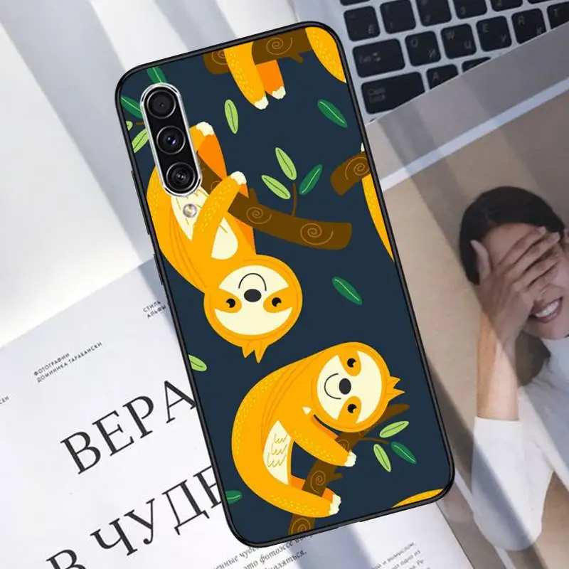 

animal cute cartoon sloth Phone Case For Samsung Galaxy A51 A52 A71 A50 A12 A72 A21s A70 Note 20 10 S21 S20 fe S10 ultra plus