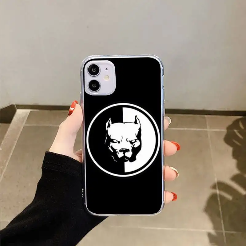 

Pit Bull Lovely Pet Dog Pitbull Phone Case Transparent for iPhone 6 7 8 11 12 s mini pro X XS XR MAX Plus