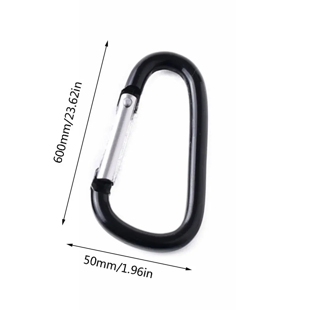 

Premium Black Aluminum Alloy D Carabiner Spring Carabiner Hooks Keychain Climbing New Outdoor Climbing Camping Hiking