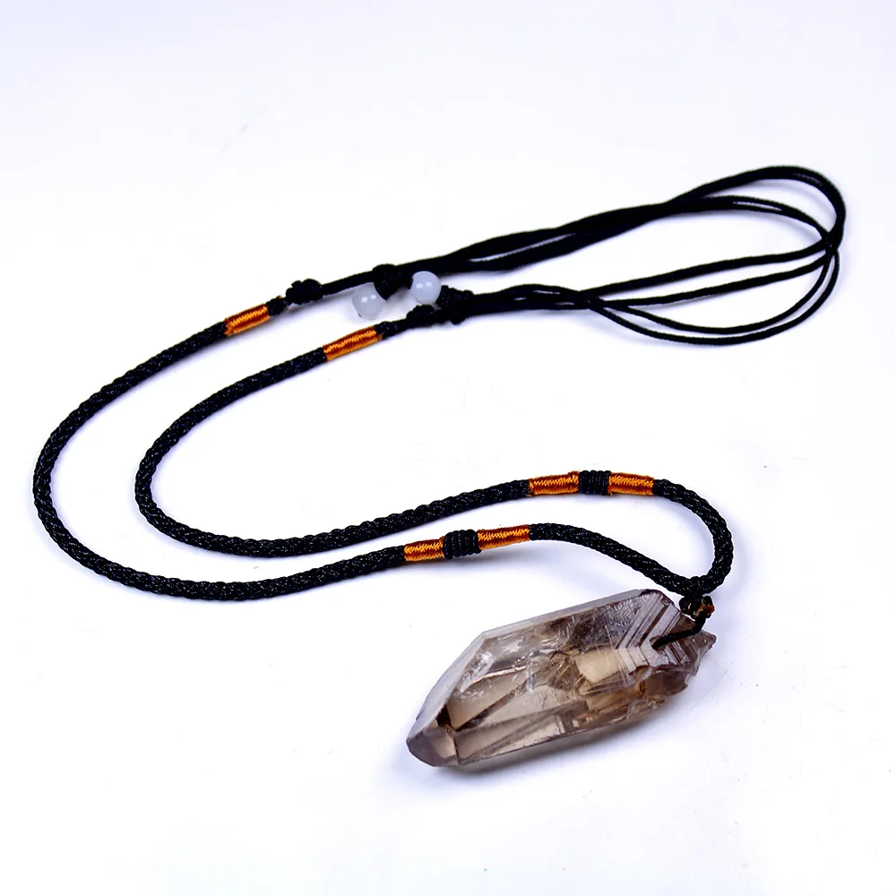 Подвеска из натурального кристалла кварцевый кулон чайный желтый кристалл