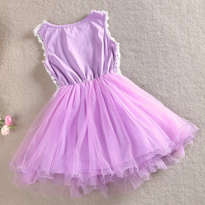 Кружевное Повседневное платье для девочек Летнее Детское принцессы элегантное