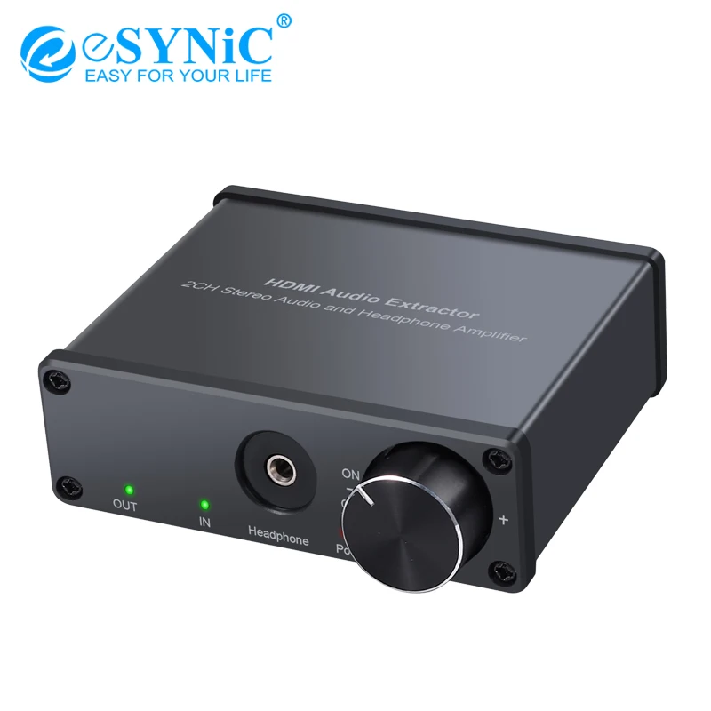 ESYNiC 4K 3D HDMI аудио экстрактор с регулятором громкости к + RCA 3 5 мм стерео конвертер