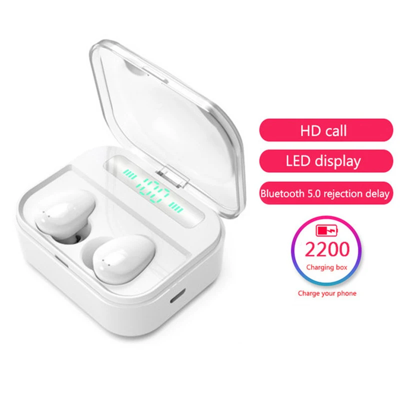 White X7 X7 TWS Bluetooth 5,0 наушники IP7 беспроводные наушники 6D стерео HiFi беспроводная гарнитура Earbus игровая гарнитура с микрофоном 2200 мАч - Цвет: White X7