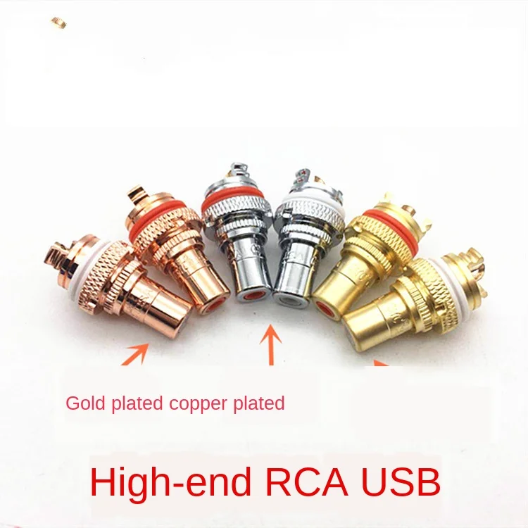 

American CMC Fine Copper Gold-Plated RCA USB Audio Amplifier AV Audio Lotus Socket Terminal Three Colors Optional