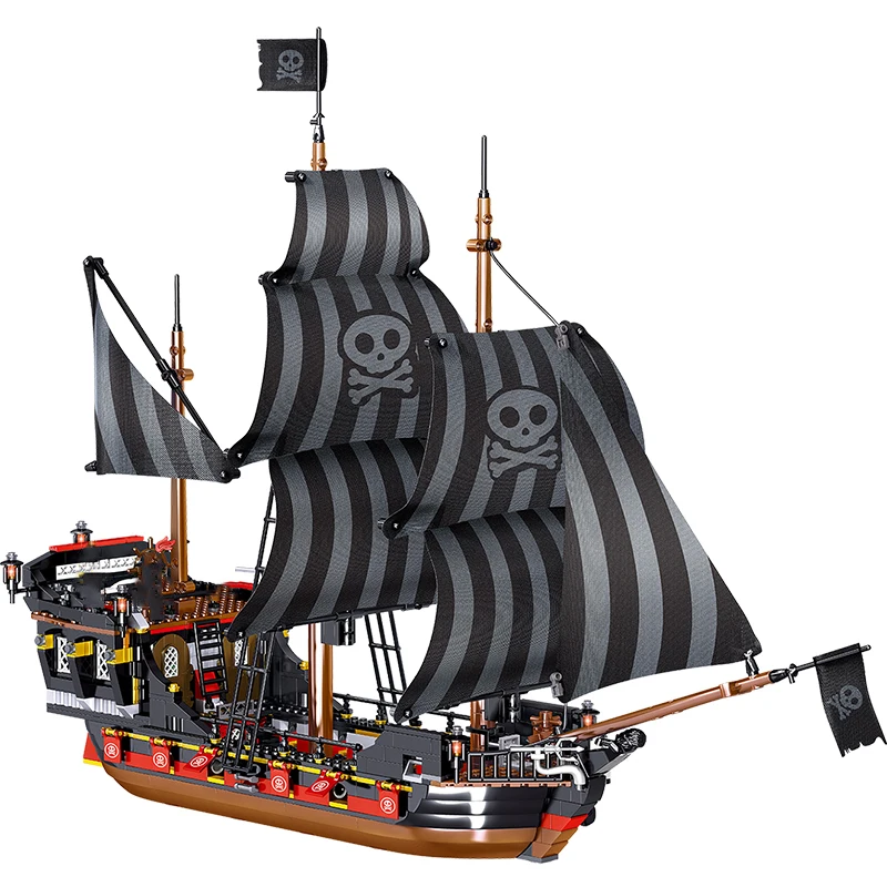 

Caribbean Pirate Ships Building LegoINGLYS Blocks The Black Pearl Bricks Set Queen Revenge Ship Models Children Toys Kids Gifts