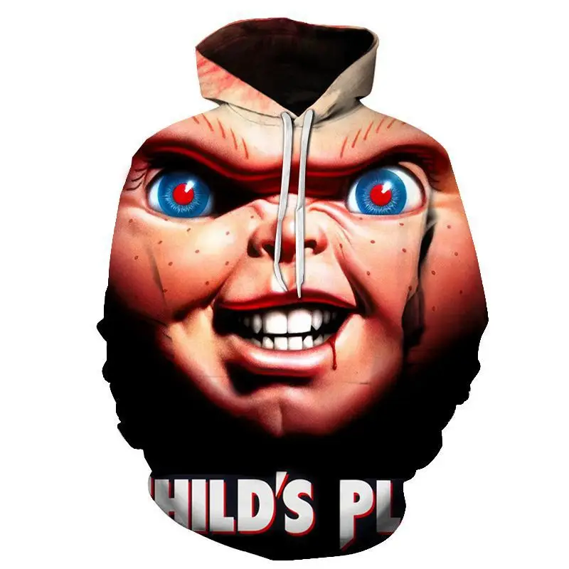 Новые повседневные мужские толстовки с капюшоном крутой фильм Чаки модные