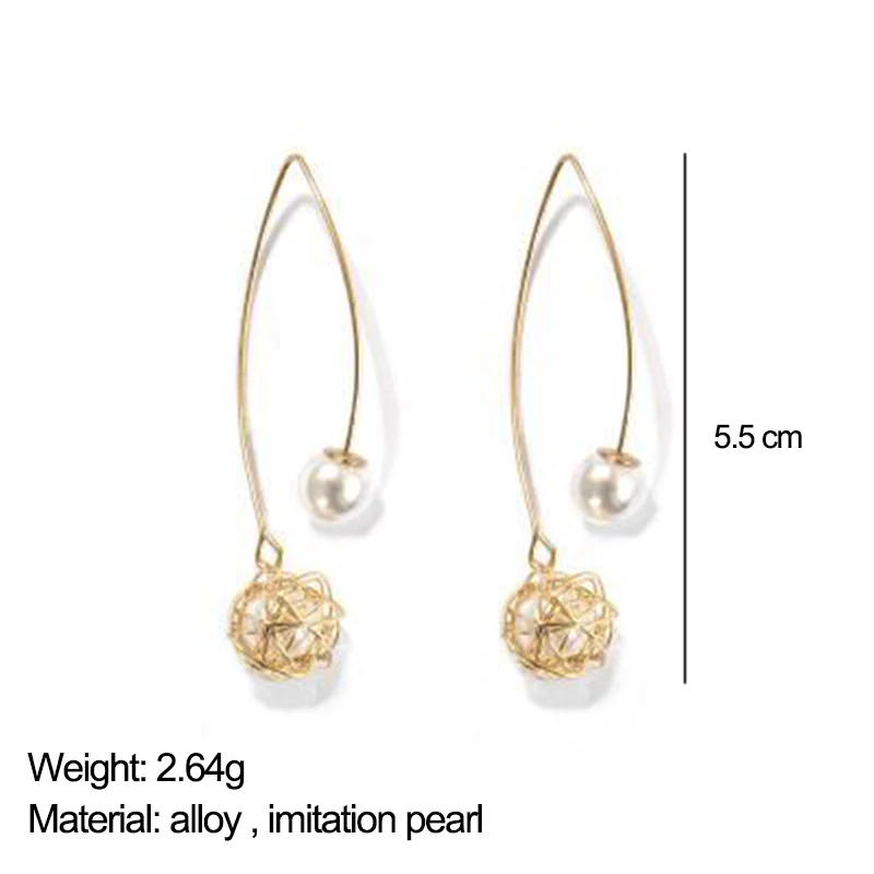 Висячие серьги Cpop с жемчугом для женщин массивные двойным Модная бижутерия