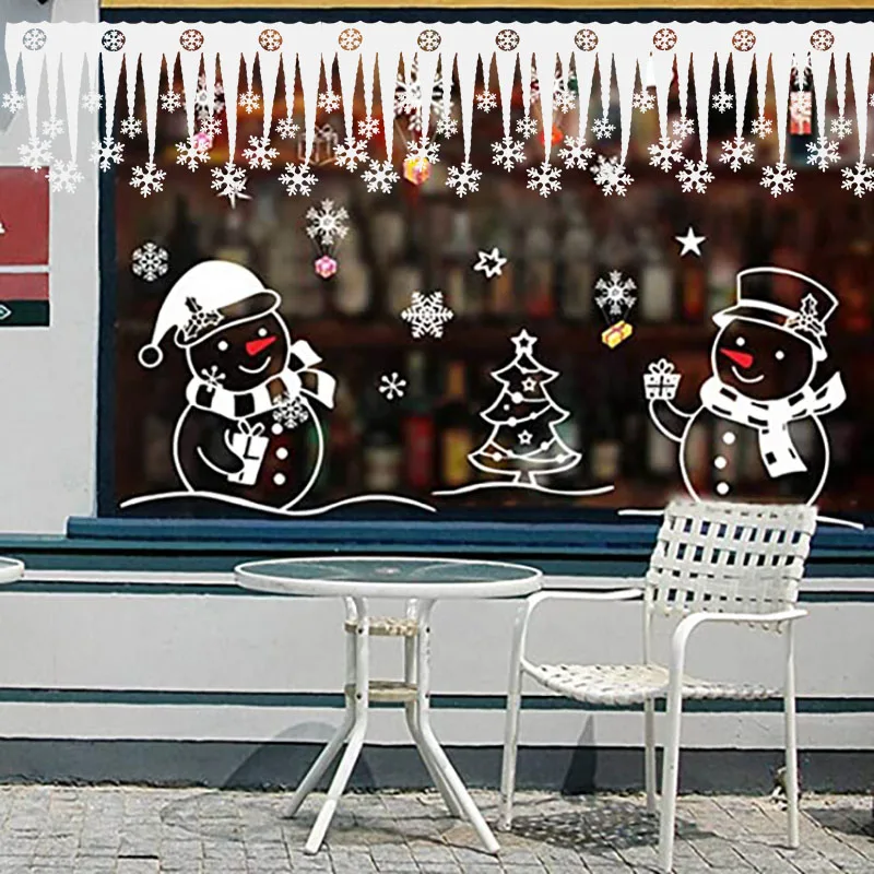 

Beautiful White Foam Snowflake DIY Decals Christmas Decoration Home Wall Sticker Wall Mural Art Window Decal Xmas Holiday Craft