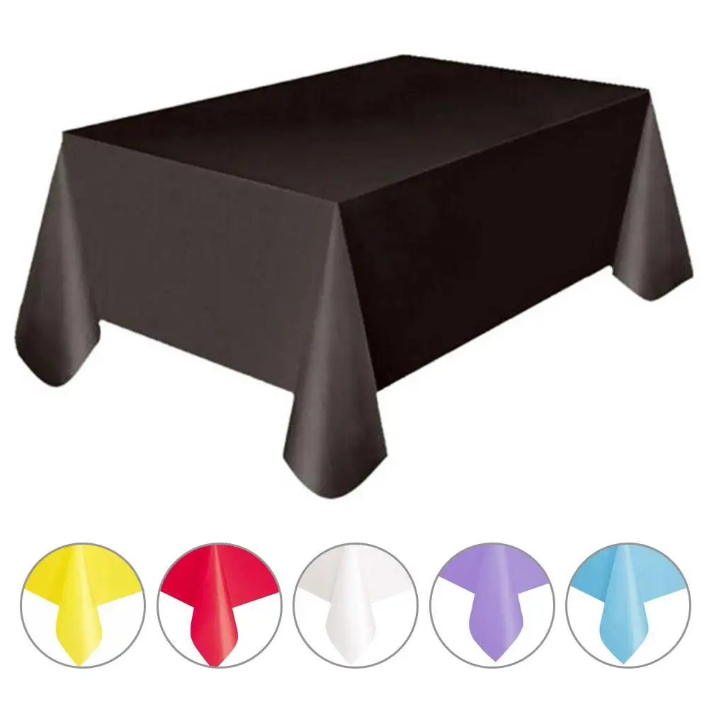 

5Pcs Solid Color PE Disposable Party Hotel Event Wedding Catering Tablecloth