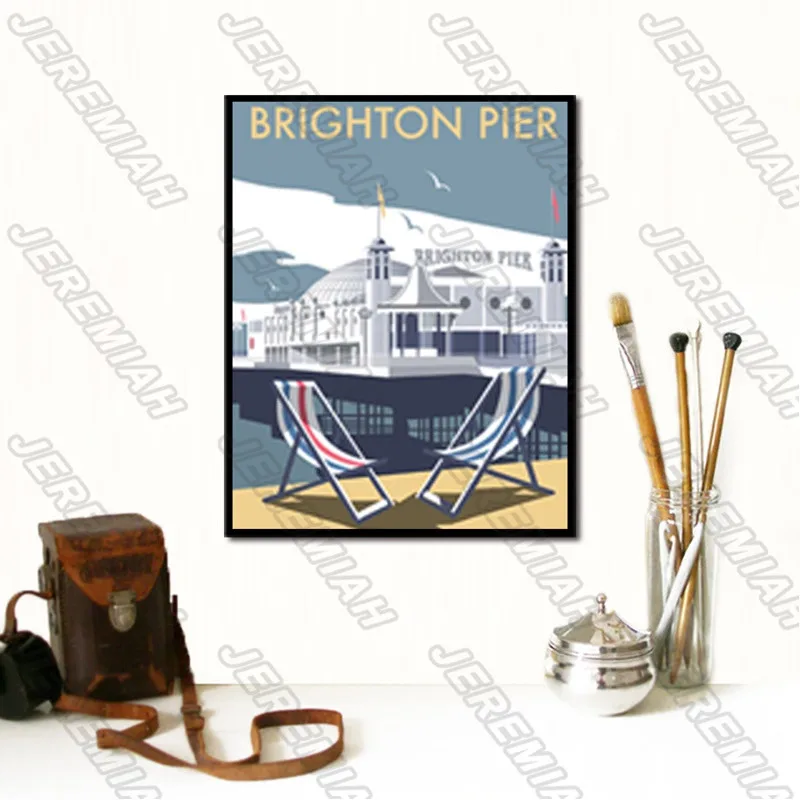 

House Beach Seagull Cloud Poster Nordic Style Wall Art Canvas Print Painting Modern Home Decoration