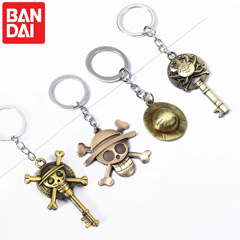 

ONE PIECE Anime Keychains for Car Bag Luffy Hat Zoro Charm Key Chain Ring Pendant Keyring Metal Keychain Holder Accessories Toys