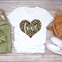 t shirts women summer leopard heart print 90s female tee tops o neck ladies tshirt short sleeve summer harajuku tshirt femme