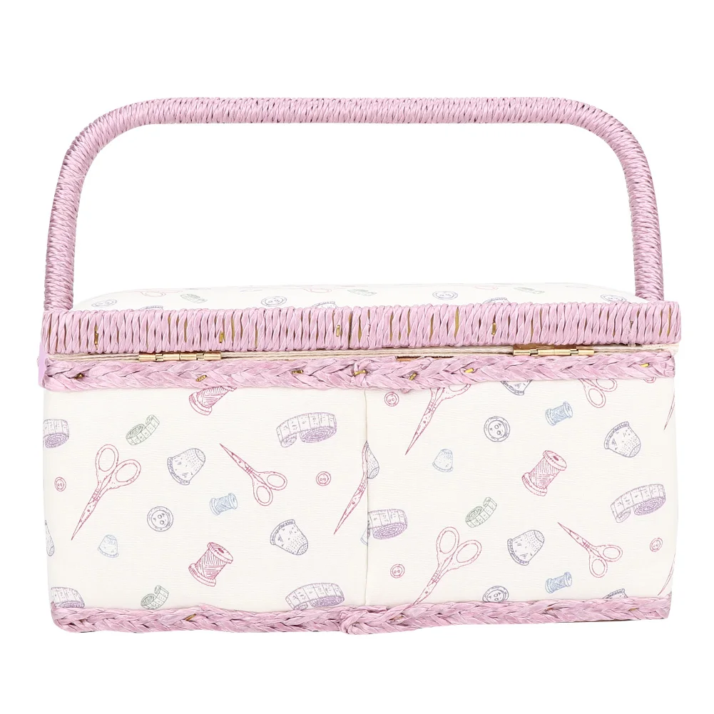 Корзина для шитья бытовая коробка хранения ниток игл органайзер держатель