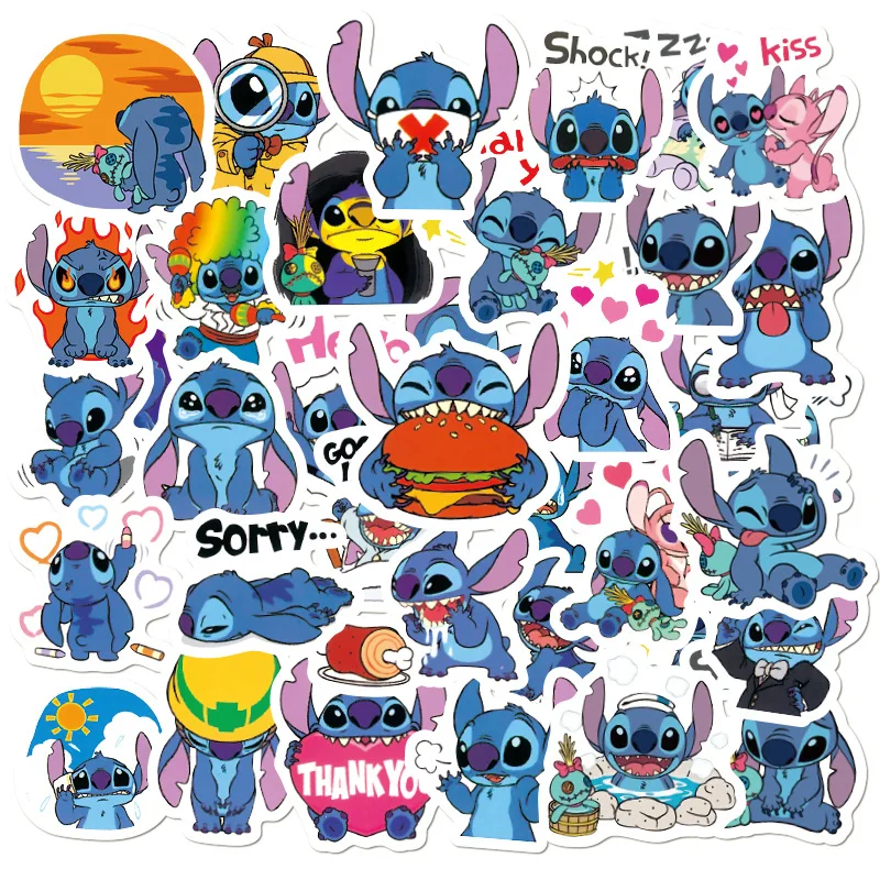 

10/30/50pcs/Pack Stitch Cartoon Anime Sticker Skateboard Luggage Guitar Laptop Funny Waterproof Graffiti Sticker Kid Classic Toy