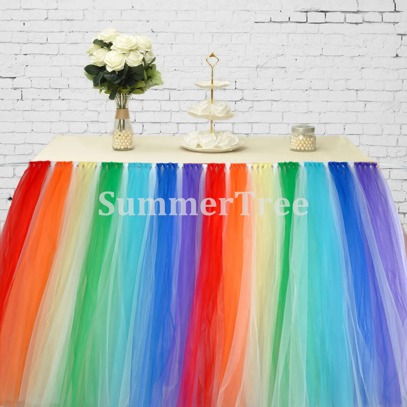 Таблица Юбка 1 М Тюль Ткань TutuTableware из газовой ткани хороший подарок на день