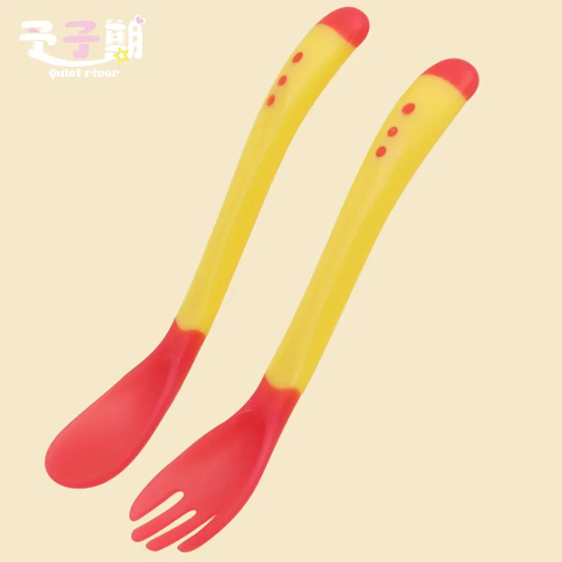 3/1 шт. посуда для младенцев ложка бутылок Термочувствительная силиконовая