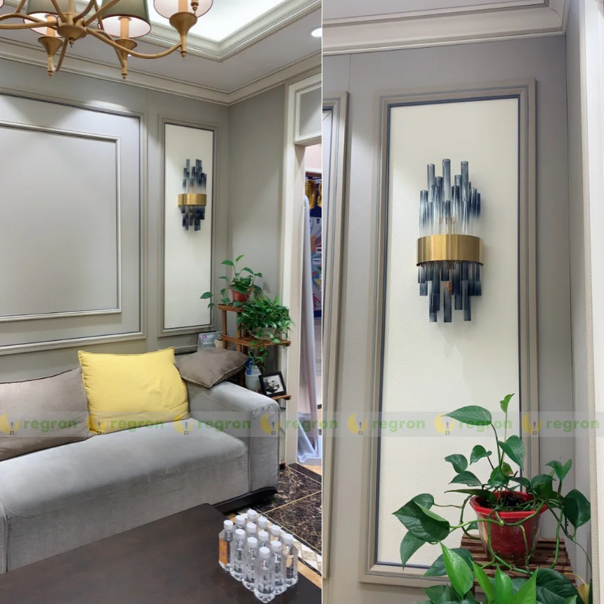 Online XL Bar Cafe Fumo Nero Tubo Di Vetro Applique Da Parete Per Soggiorno Di Vetro Paralume Riparo Della Parete Camera Da Letto Hotel Apparecchi Da Parete Illuminazione Specchio Da Parete Luci Notturne Lampada Led