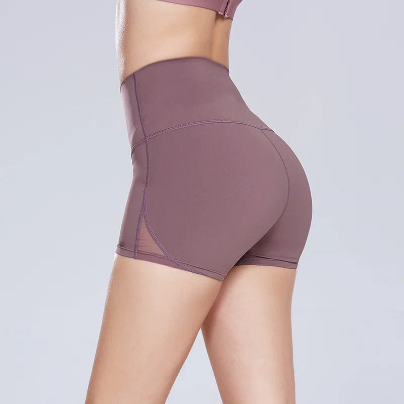 2020 облегающие спортивные шорты с высокой талией для йоги женские нейлоновые из