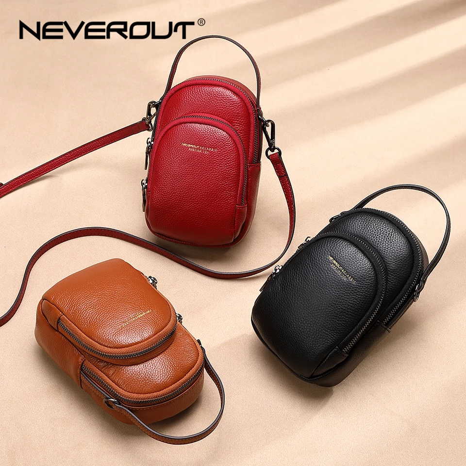 Сумка через плечо NEVEROUT женская мини сумка из натуральной кожи на молнии 2019|Сумки