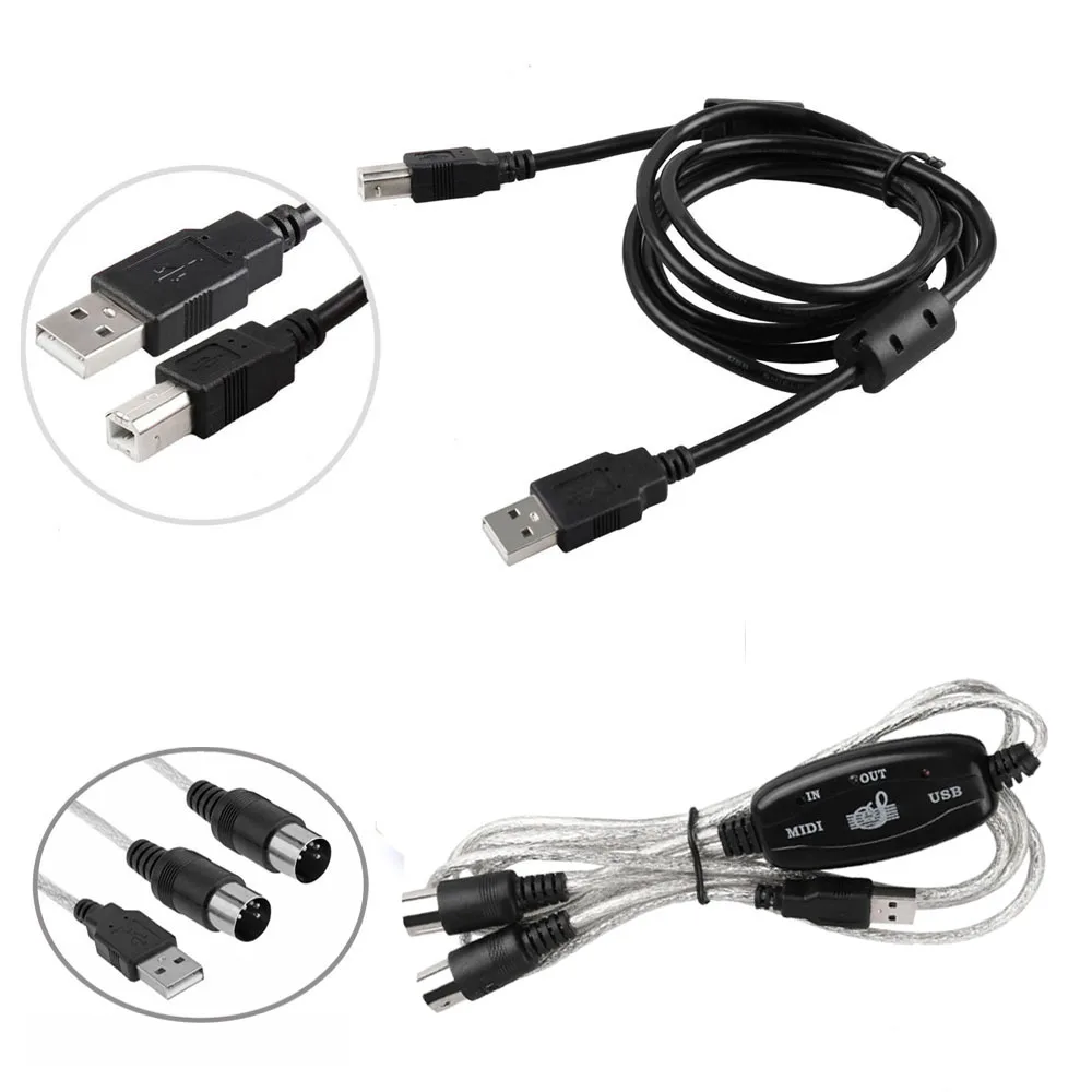 USB IN OUT конвертер интерфейсного кабеля MIDI PC музыкальная клавиатура с