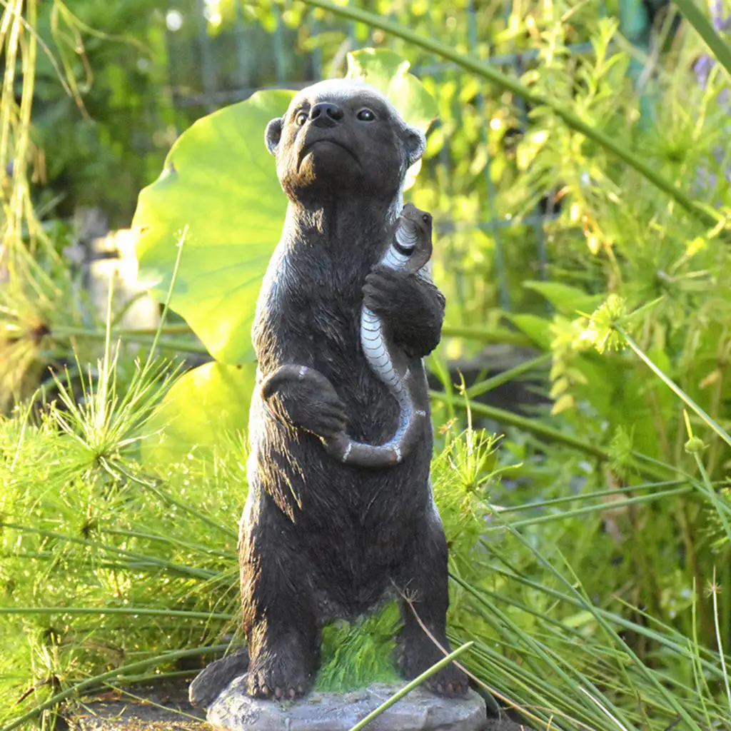 

Abstract Unique Standing Resin Honey Badger Statue Figures Garden Yard Patio Animal Sculpture Decorative Ornament Collectible