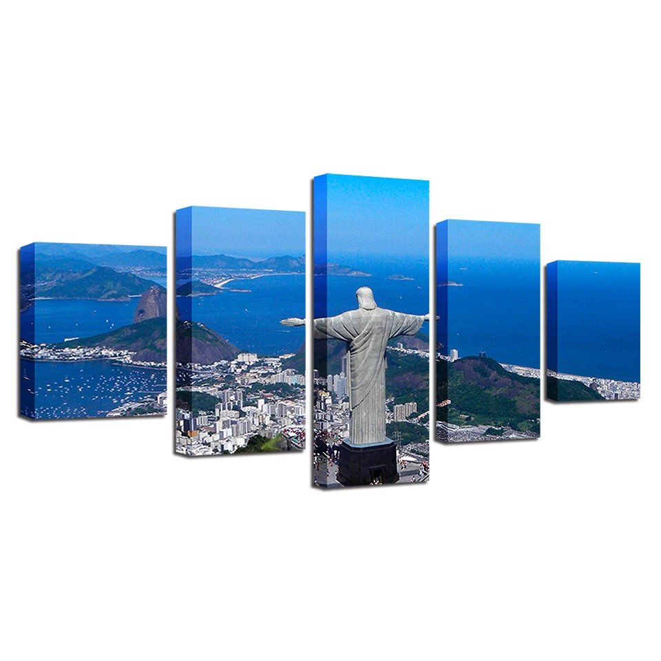 

HD Prints Home Decoration 5 Pieces Canvas Painting Bedside Background Wall Art Statue Modular Landscape Pictures Artwork Poster