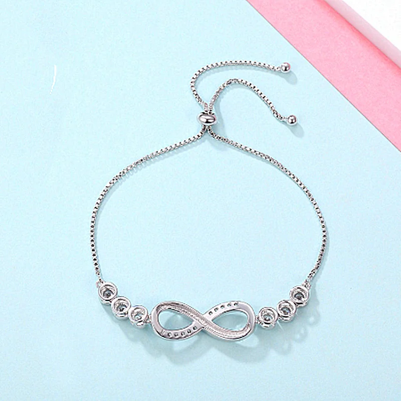 Хит продаж популярный серебряный браслет бесконечная любовь бант бесконечность
