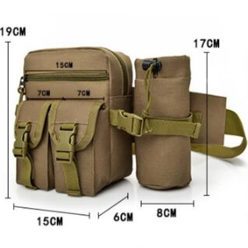 

Nylon Men's Waist Bag Multi-function Satchel Cycling Water Bottle Bag Large Capacity Mountaineering Travel Sports Carrying Bag