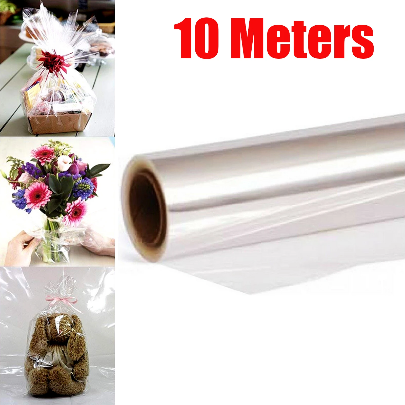 100x54cm Clear Cellophane Wrap Roll For Gift Flower Bouquet Baskets Wrapping Arts Crafts Cellophane Wrapping Paper For Flowers