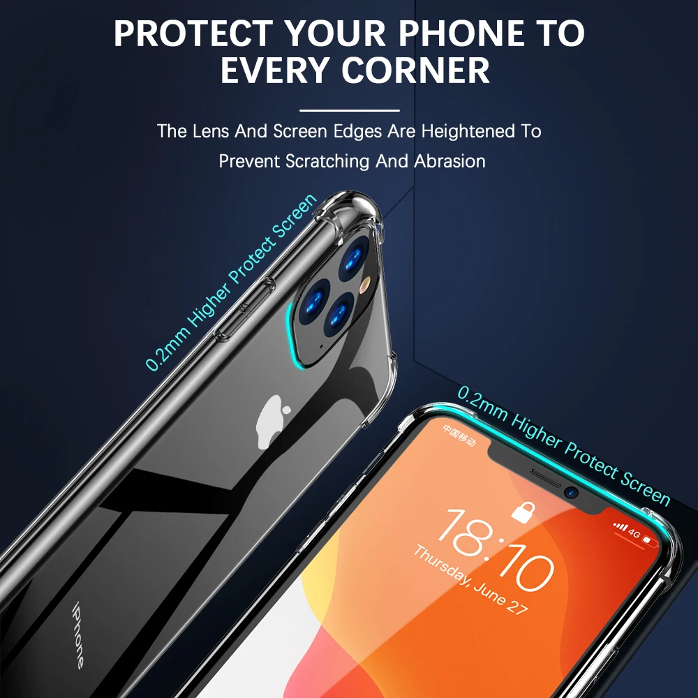 FLOVEME для iPhone 11 чехол Pro Max 11pro 2019 ударопрочный телефона силиконовый прозрачный из
