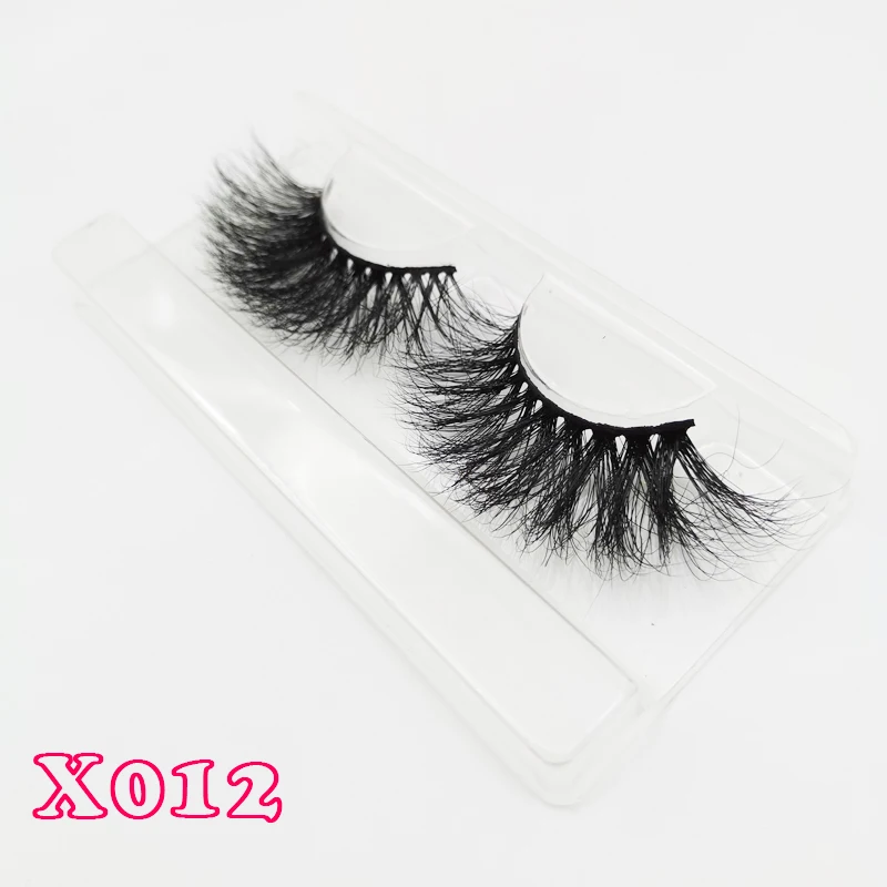 X012-rectangle tray Супер длинные 25 мм 3D 5D норковые ресницы драматические настоящие норковые ресницы 25 мм ручной работы Накладные ресницы макияж для глаз Maquiagem 66 - Цвет: X012-rectangle tray
