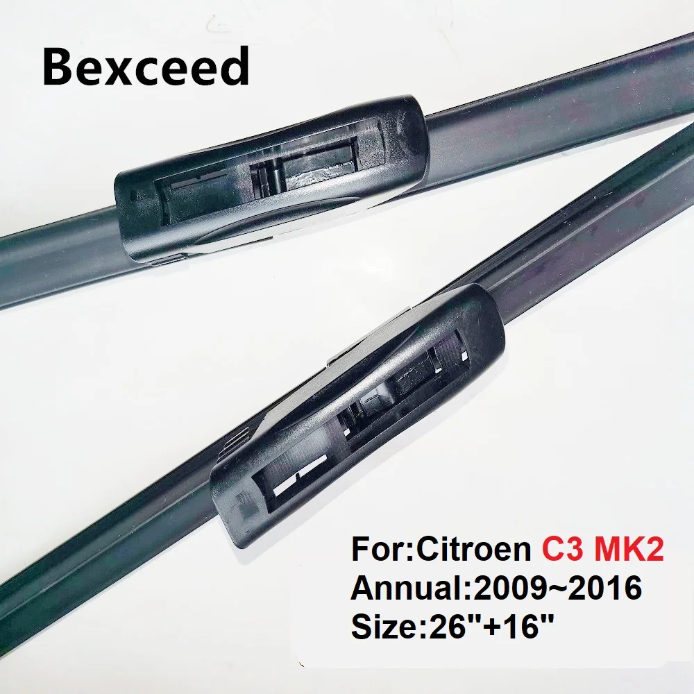 

Wiper Blade For Citroen C3 MK2 Hatchback 26"+16"Car Windshield Windscreen 2009 2010 2011 2012 2013 2014 2015 2016