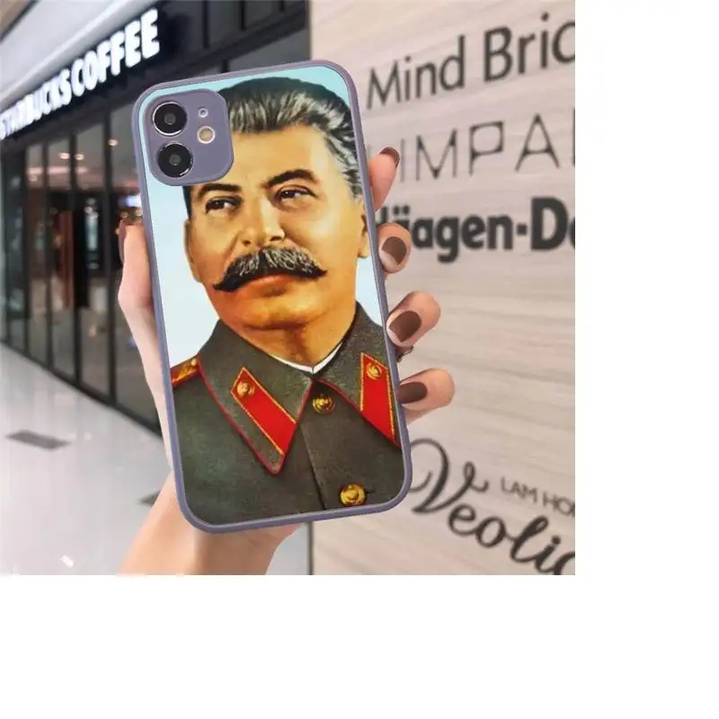 

Russian Commander Stalin Phone Case Matte Transparent for iPhone 7 8 11 12 s mini pro X XS XR MAX Plus cover funda