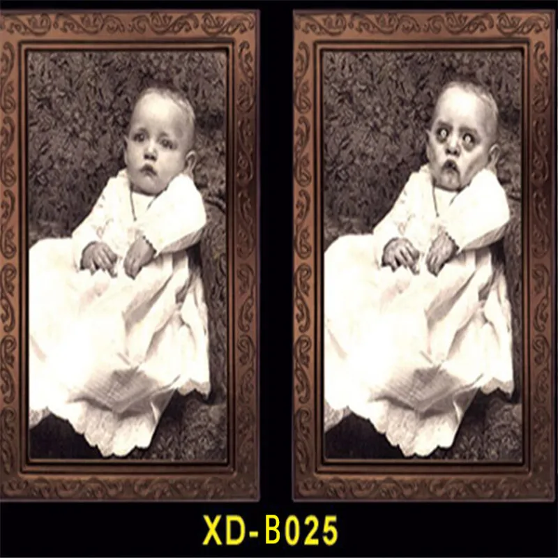 38*25 см Новый 3D Призрак фоторамка Ужасы картины трансформировать лицо страшная