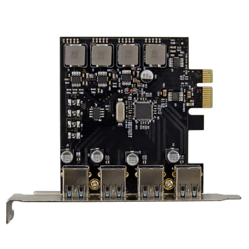 

PCI-E VL805 Four-Port USB 3.0 Super High-Speed Expansion Card 5V/3A/Port Self-Powered for PC