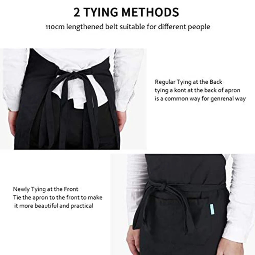 

Apron for Kitchen and Chef Apron with Adult Canvas Work Apron with 2 Large Pockets Can Be Used for Baking, Painting, Cooking
