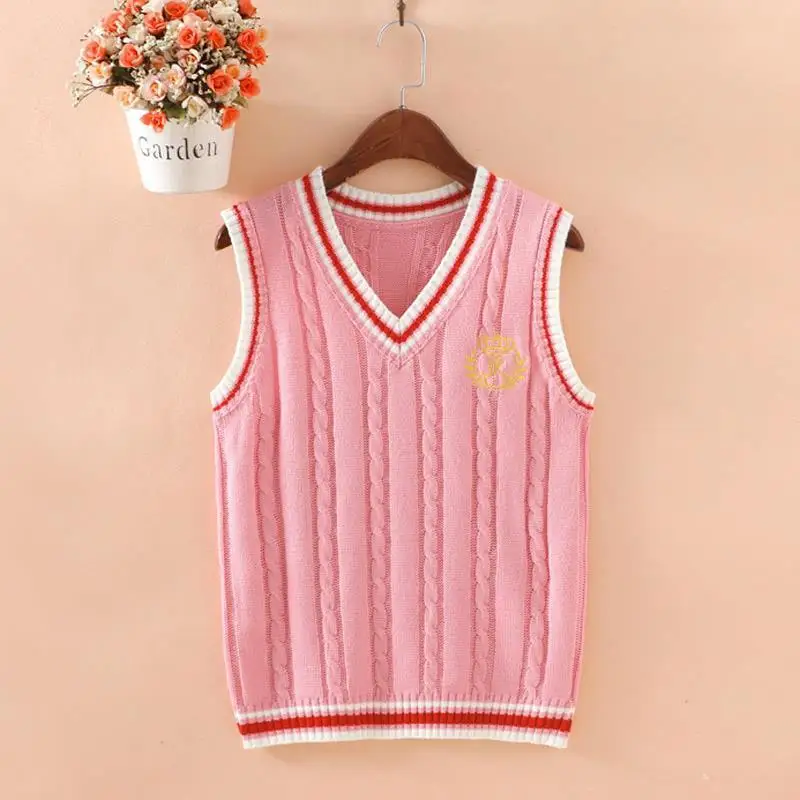 

Sleeveless pullover sweater women's knitting women's v-neck autumn and winter British style with waistcoat wool P3 1033