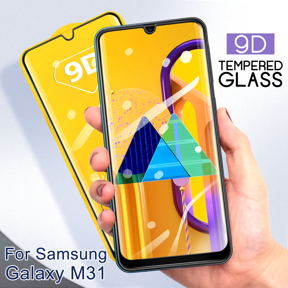 1 3 шт 9D полное покрытие закаленное стекло для Samsung Galaxy M31 Защитное M 31 M315FFilm