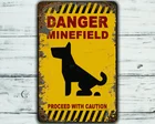 Забавный металлический знак минное поле с внешним видом для взрослых, Постер для собаки для сада, дома, двора, дверного знака, 8x12 дюймов
