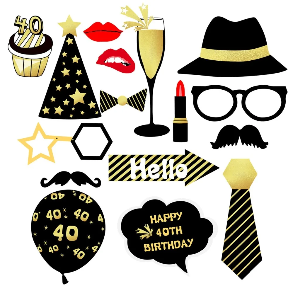 16 шт. Реквизит для фотокамер С капюшоном с изображением 50th 40th 18th 30th День рождения