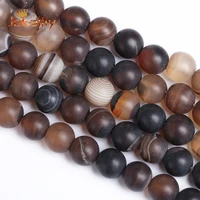 natural stone brown striped agates beads round loose spacer beads for jewelry making diy bracelets accessories 4 6 8 10 12mm 15
