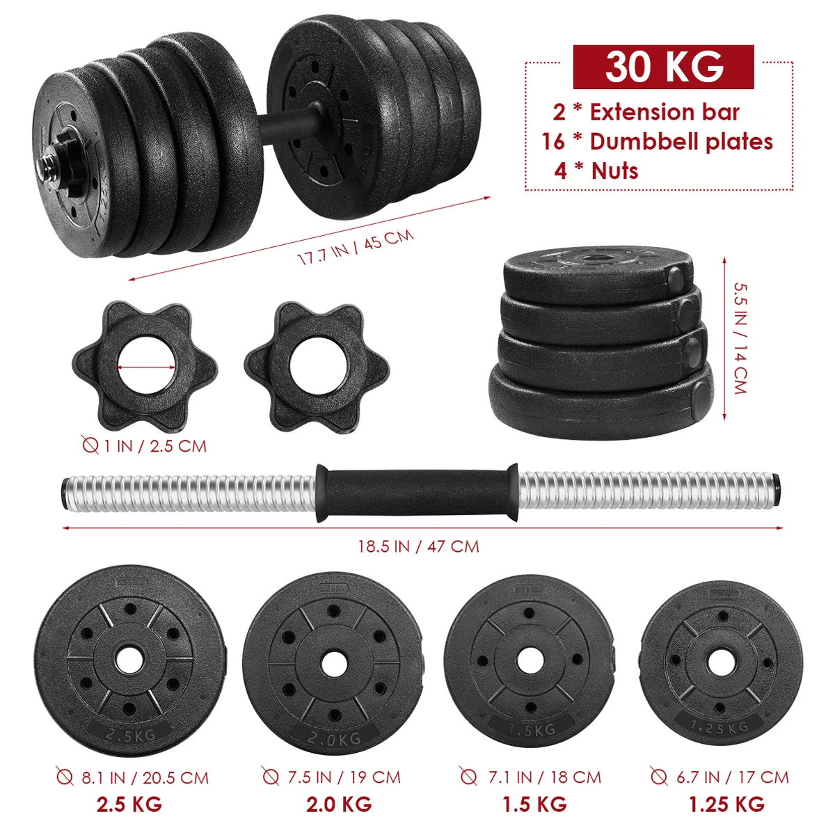 

In Stock 1 Pair Adjustable Dumbbell Set Indoor Weight Set Fitness Dumbbell Set Gym Exercise Training Tools Fast Shipping 30kg