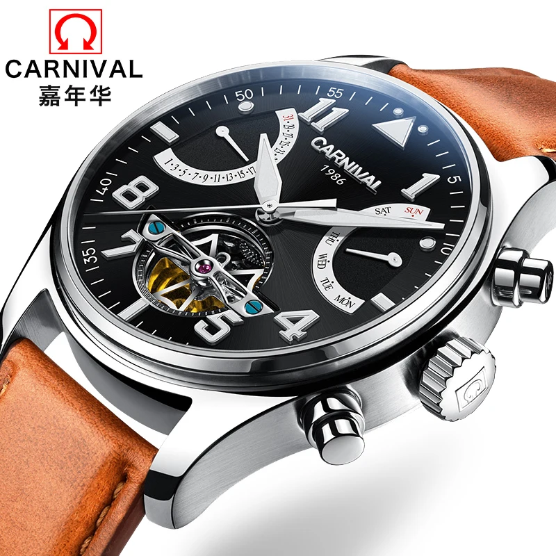 

Switzerland Carnival Brand Luxury Mens Watches Multi-function Watch Men Sapphire reloj hombre Luminous relogio Clock C8783-14